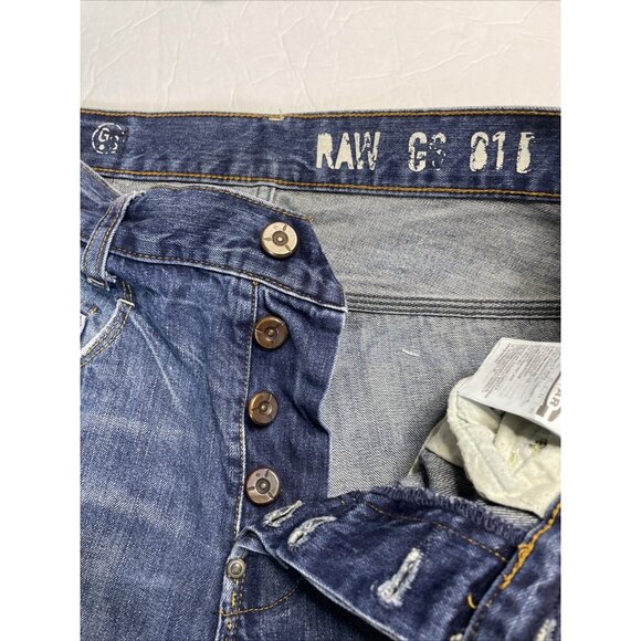 G Star Raw 01 Mens 30x32 Blue Denim Jeans New Radar Slim Blue - Picture 9 of 9